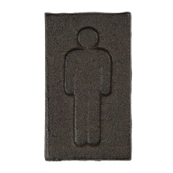 Clayre & Eef Plaque de toilettes pour hommes 6x11 cm Marron Fer Rectangle