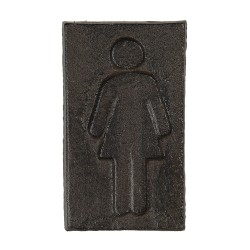 Clayre & Eef Plaque de toilettes pour femmes 6x11 cm Marron Fer Rectangle