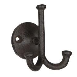 Clayre & Eef Wall Hook 9x7x10 cm Brown Iron