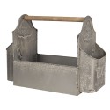 Clayre & Eef Boîte à outils de jardinage de décoration 50x26x23 cm Gris Fer Rectangle