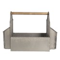 Clayre & Eef Boîte à outils de jardinage de décoration 50x26x23 cm Gris Fer Rectangle