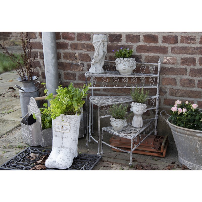 Clayre & Eef Boîte à outils de jardinage de décoration 50x26x23 cm Gris Fer Rectangle