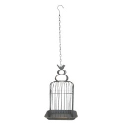 Clayre & Eef Décoration de cage 27x27x46 cm Gris Fer Rectangle