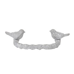 Clayre & Eef Handle 13x3x8 cm Grey Iron Birds