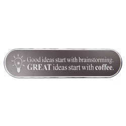 Clayre & Eef Tekstbord  51x13 cm Zwart Metaal Rechthoek Great Ideas Coffee