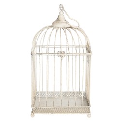 Clayre & Eef Décoration de cage set de 2 Blanc Fer Carré