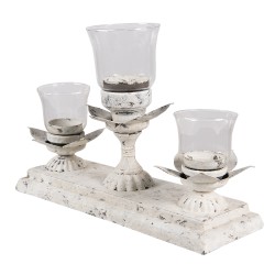 Clayre & Eef Candle holder 36x12x25 cm Grey Iron