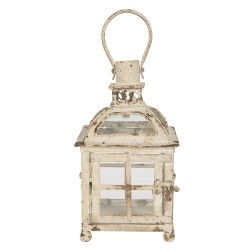 Clayre & Eef Lantern 17x17x27 cm Beige Iron Rectangle