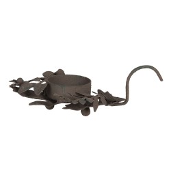 Clayre & Eef Tealight Holder 13x9x3 cm Brown Iron