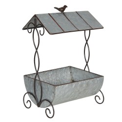 Clayre & Eef Plant Holder 43x23x59 cm Grey Iron Rectangle