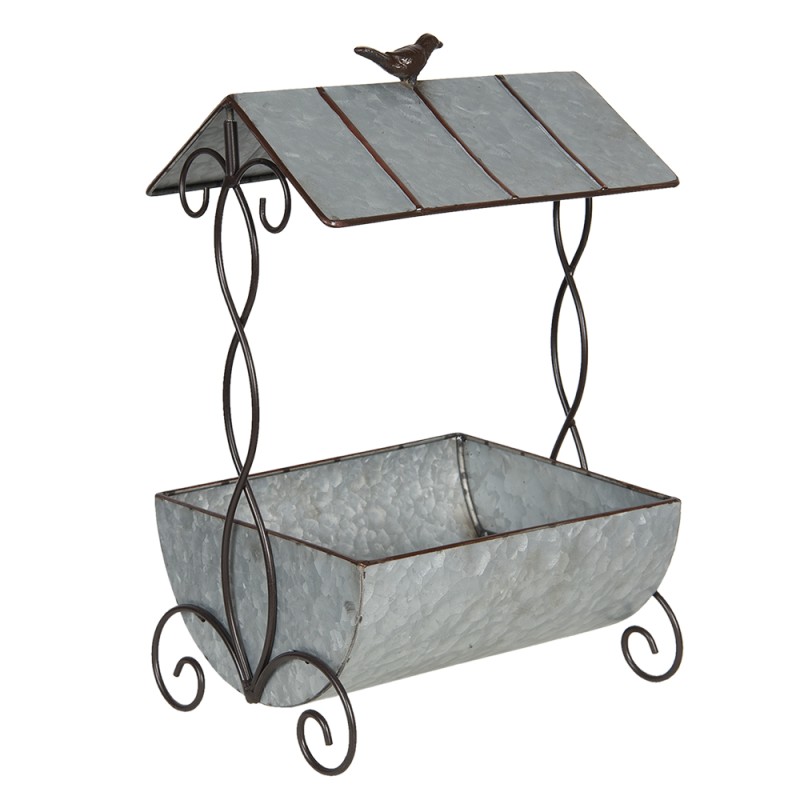 Clayre & Eef Porte-plante 43x23x59 cm Gris Fer Rectangle