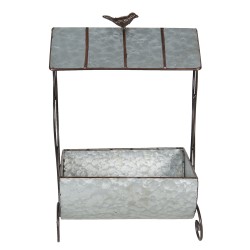 Clayre & Eef Plant Holder 43x23x59 cm Grey Iron Rectangle