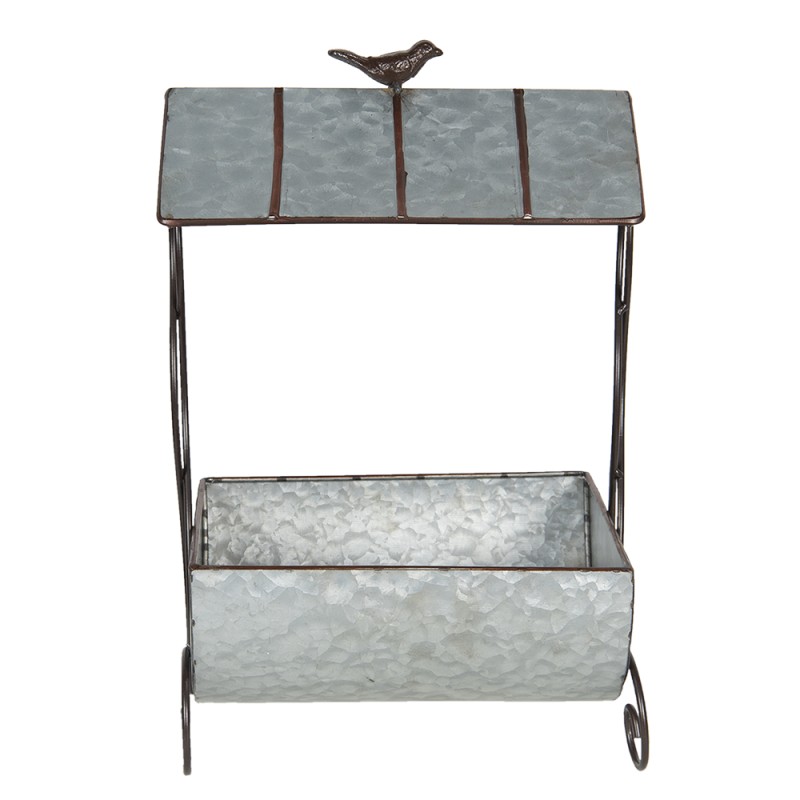 Clayre & Eef Porte-plante 43x23x59 cm Gris Fer Rectangle