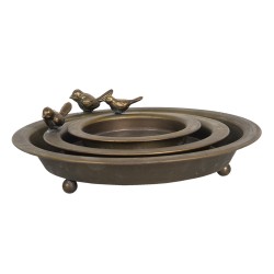 Clayre & Eef Bird Feeder Tray Brown Iron Round