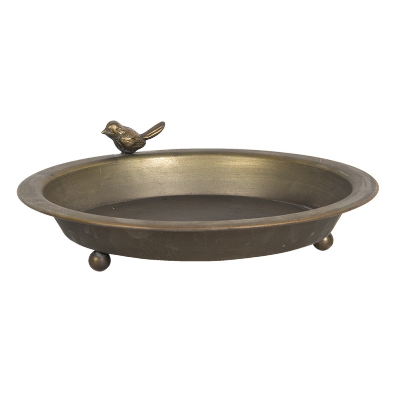 Clayre & Eef Bird Feeder Tray Brown Iron Round