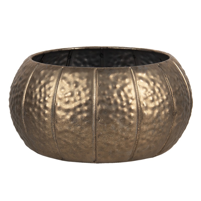 Clayre & Eef Planter Ø 26x13 cm Gold colored Iron Round