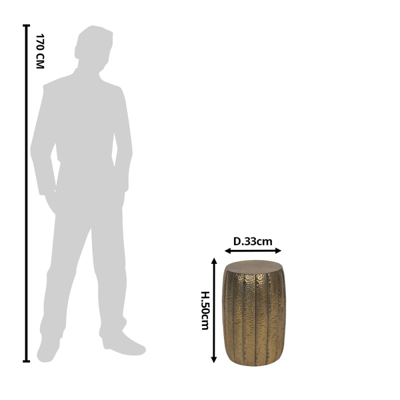 Clayre & Eef Beistelltisch Ø 33x50 cm Braun Kupferfarbig Eisen Rund