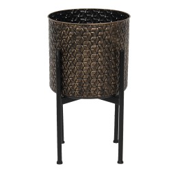 Clayre & Eef Planter Ø 27x51 cm Brown Iron Round