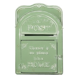 Clayre & Eef Mailbox 26x9x39 cm Green Metal Rectangle