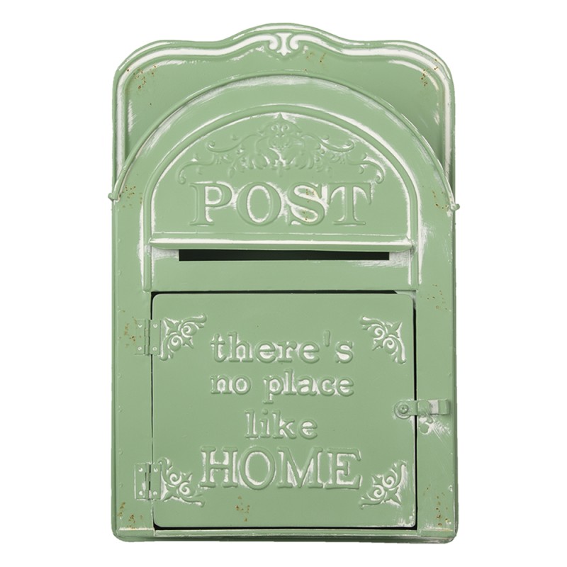 Clayre & Eef Mailbox 26x9x39 cm Green Metal Rectangle