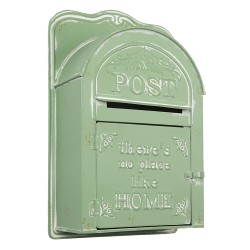 Clayre & Eef Boîte aux lettres 26x9x39 cm Vert Métal Rectangle