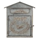 Clayre & Eef Mailbox 31x12x36 cm Grey Metal Post