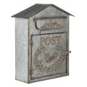 Clayre & Eef Boîte aux lettres 31x12x36 cm Gris Métal Post