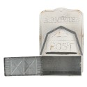 Clayre & Eef Brievenbus  26x12x39 cm Wit Metaal Rechthoek Farmhouse post