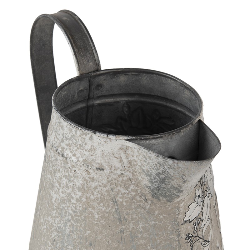 Clayre & Eef Decorative Watering Can 17x17x23 cm Grey Metal Flower market