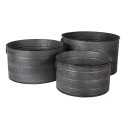 Clayre & Eef Plant Holder Grey Metal Round