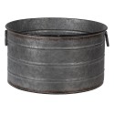 Clayre & Eef Plant Holder Grey Metal Round