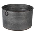 Clayre & Eef Plant Holder Grey Metal Round