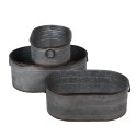 Clayre & Eef Plant Holder Grey Metal Oval