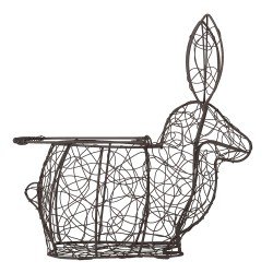 Clayre & Eef Cestino di Pasqua Coniglio 26x13x28 cm Nero Ferro