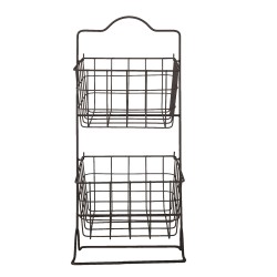 Clayre & Eef Basket Rack 25x25x57 cm Brown Iron