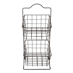 Clayre & Eef Basket Rack 25x25x57 cm Brown Iron