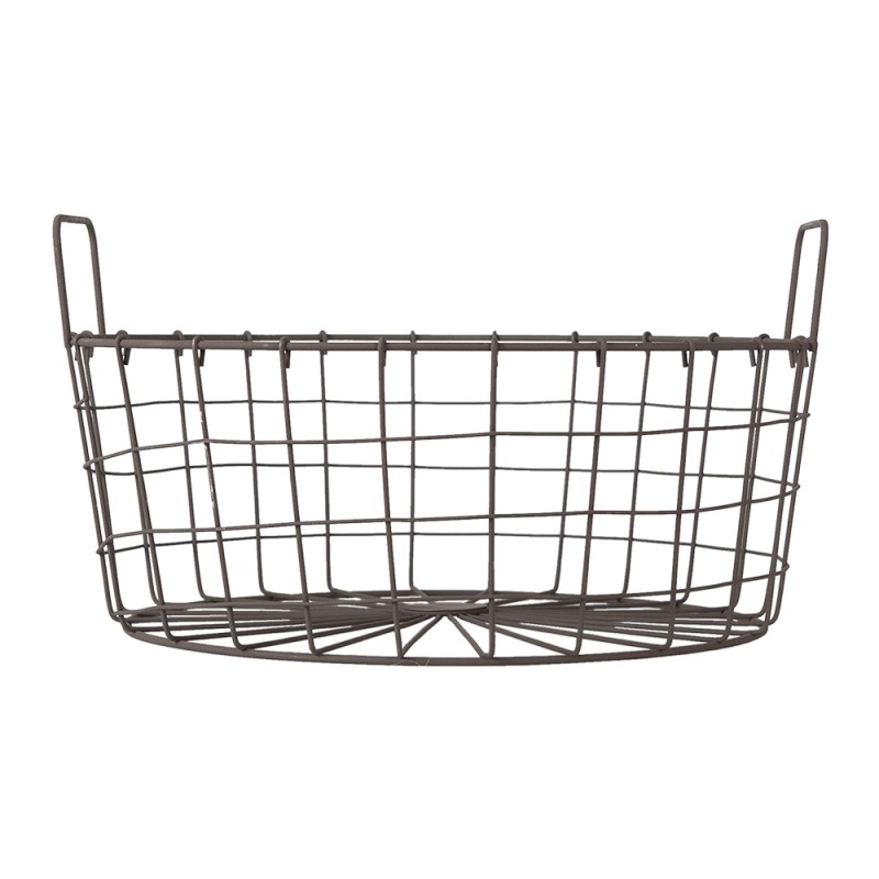 Clayre & Eef Storage Basket Ø 36x19 cm Brown Iron