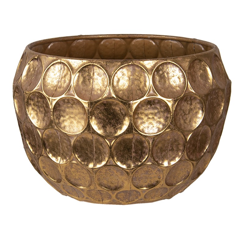 Clayre & Eef Planter Set of 2 Gold colored Metal Round