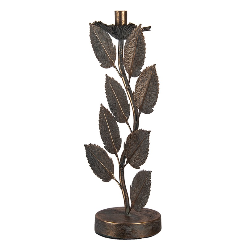 Clayre & Eef Candelabro 27x13x44 cm Color rame Ferro Foglie