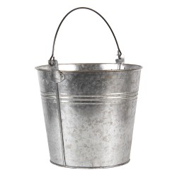 Clayre & Eef Seau décoratif Ø 18x16/26 cm Gris Zinc