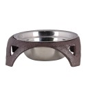 Clayre & Eef Ciotola per cane 19x5 cm Marrone Ferro Rotondo