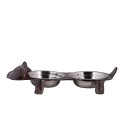 Clayre & Eef Ciotola per cane Gatto  42x18x8 cm Marrone Ferro Ovale