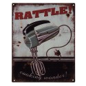 Clayre & Eef Wanddecoratie  20x25 cm Grijs Wit Ijzer Rattle