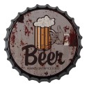 Clayre & Eef Text Sign Ø 33 cm Grey Iron Beer