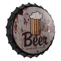 Clayre & Eef Tekstbord  Ø 33 cm Grijs Ijzer Beer