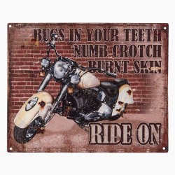 Clayre & Eef Plaque de texte 20x25 cm Marron Fer Moteur Ride on