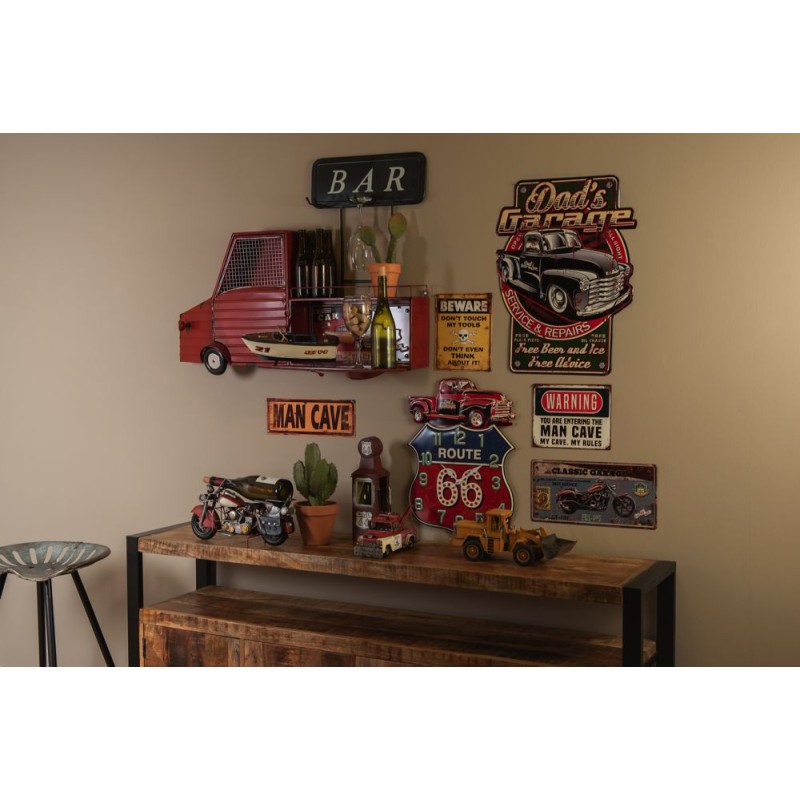 Clayre & Eef Wall Decoration Car 45x60 cm Black Iron