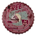 Clayre & Eef Tekstbord  Ø 50 cm Roze Ijzer Free Cupcakes