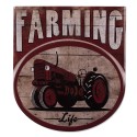 Clayre & Eef Plaque de texte 50x56 cm Rouge Fer Farming