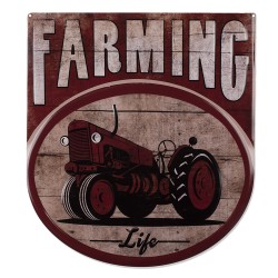 Clayre & Eef Plaque de texte 50x56 cm Rouge Fer Farming